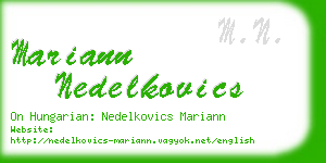 mariann nedelkovics business card